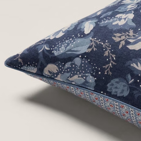 Ralph Lauren Skye King Pillow Sham 100% Cotton Denim Floral 20” X 36” NWT - Picture 9 of 10